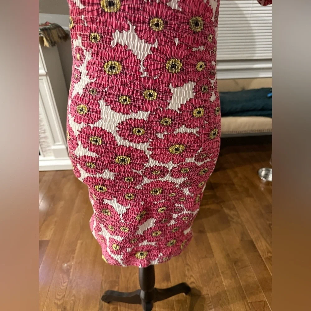 Zara Pink Floral Smocked Mini Dress